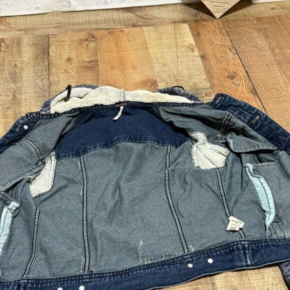 Free People Denim & Knit Hooded Jacket - size XS - Picture 11 of 15